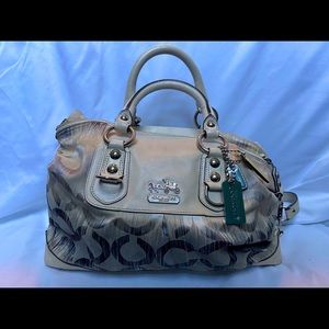 COACH MADISON KHAKI GOLD OP ART SMALL IKAT SABRINA